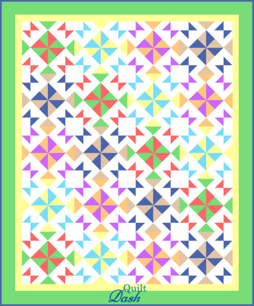 This "Colorful Wishes" Quilt is a Free Pattern that Quilt Dash members earn for completing the October 2021 Quilt Dash game!