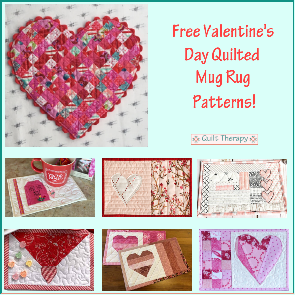 Thankful Thursday! Free Valentineâ€™s Day Quilted Mug Rug Patterns ...