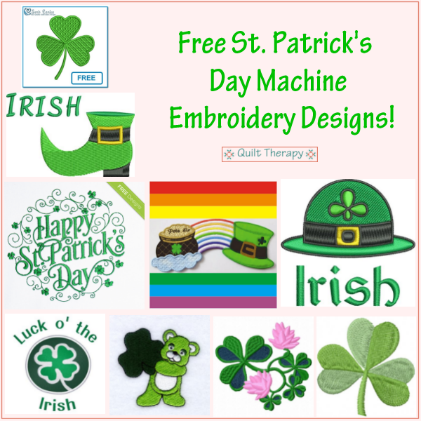 St Machine Thankful Thursday! Free St. Patrick’s Day Machine Embroidery Designs ...